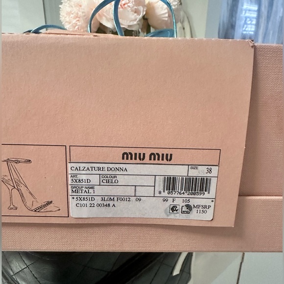 🦢Miu Miu ankle shoes sandals with crystals  size 38 worn once - Picture 3 of 11